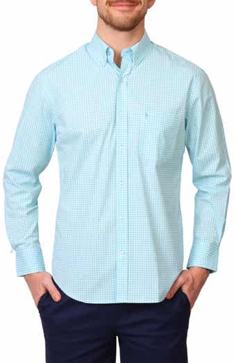 TailorByrd Gingham Stretch Cotton Button-Up Shirt