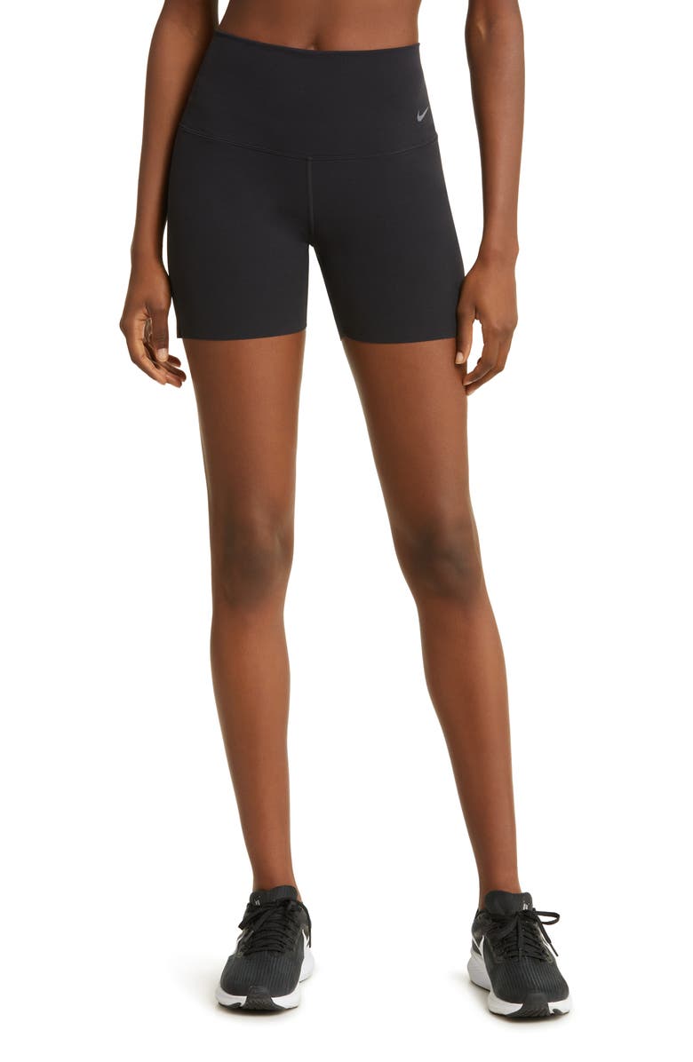 Nike Zenvy Gentle-Support High-Waisted 5-Inch Biker Shorts, Main, color, 010 Black/ Black