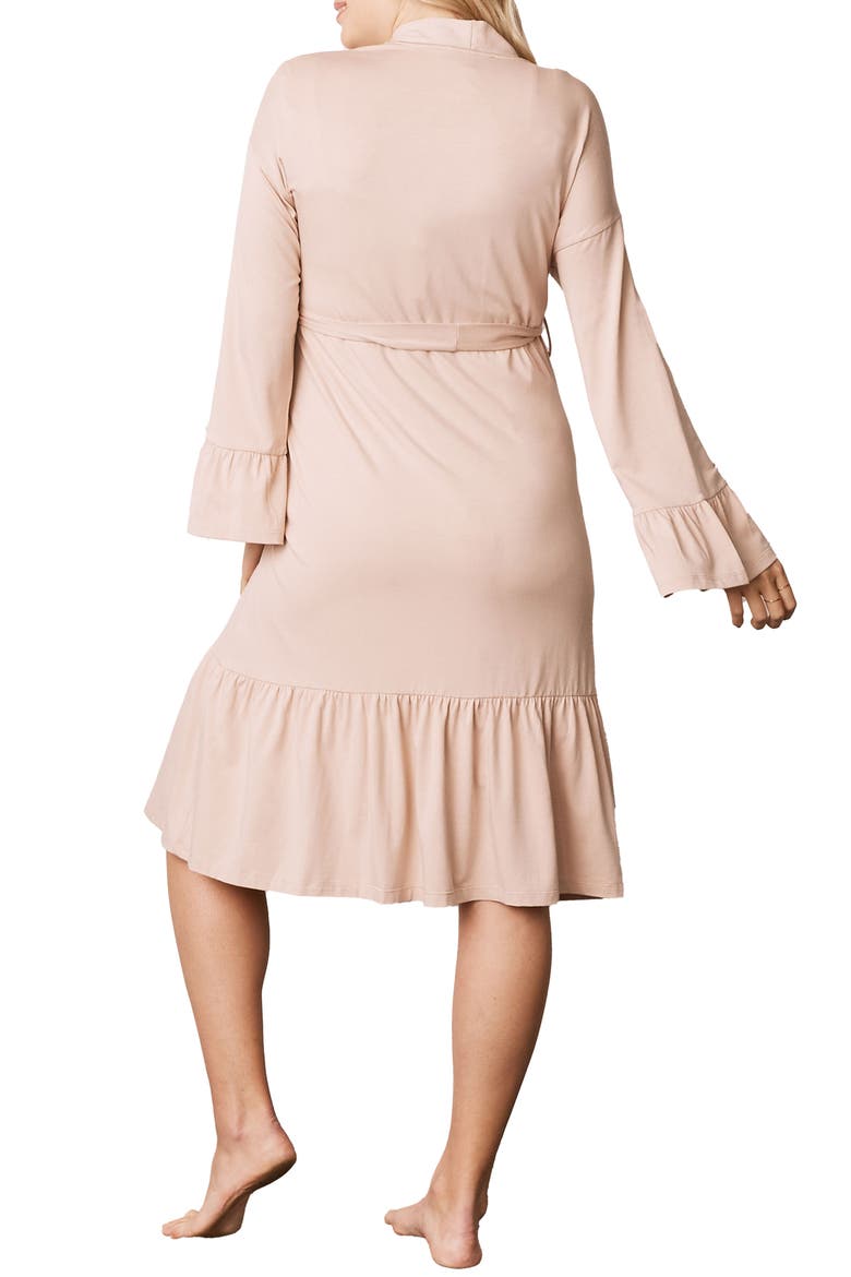 Maternity/Nursing Robe, Alternate, color, PINK