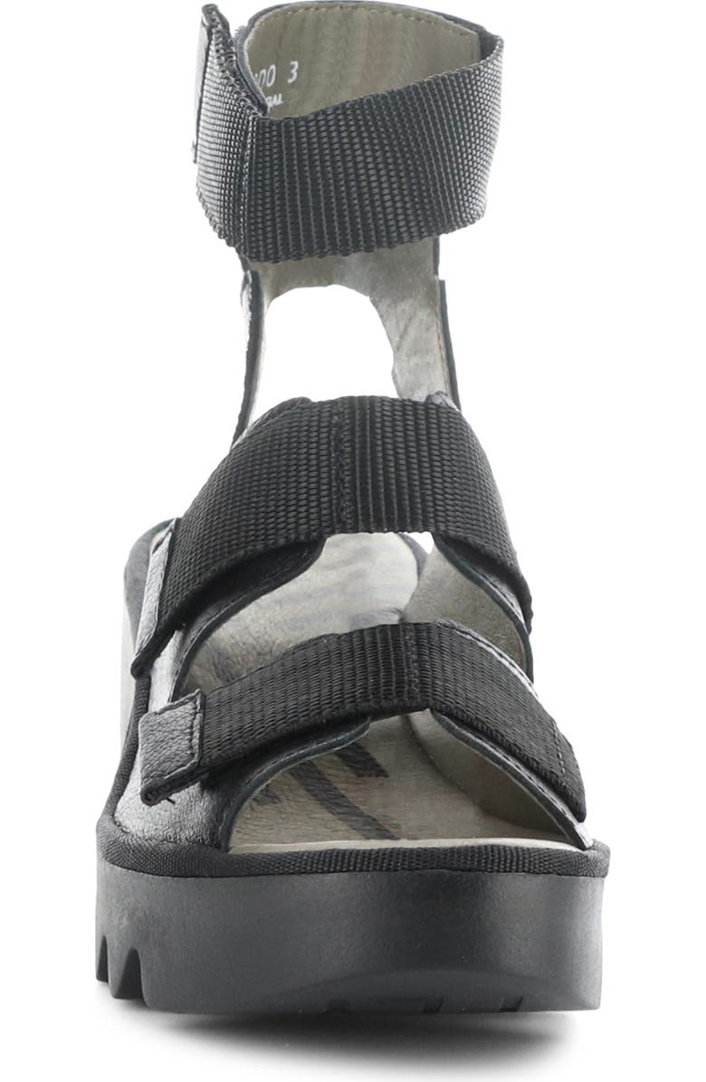 Fly London Bech Platform Wedge Sandal, Alternate, color, Black Mousse