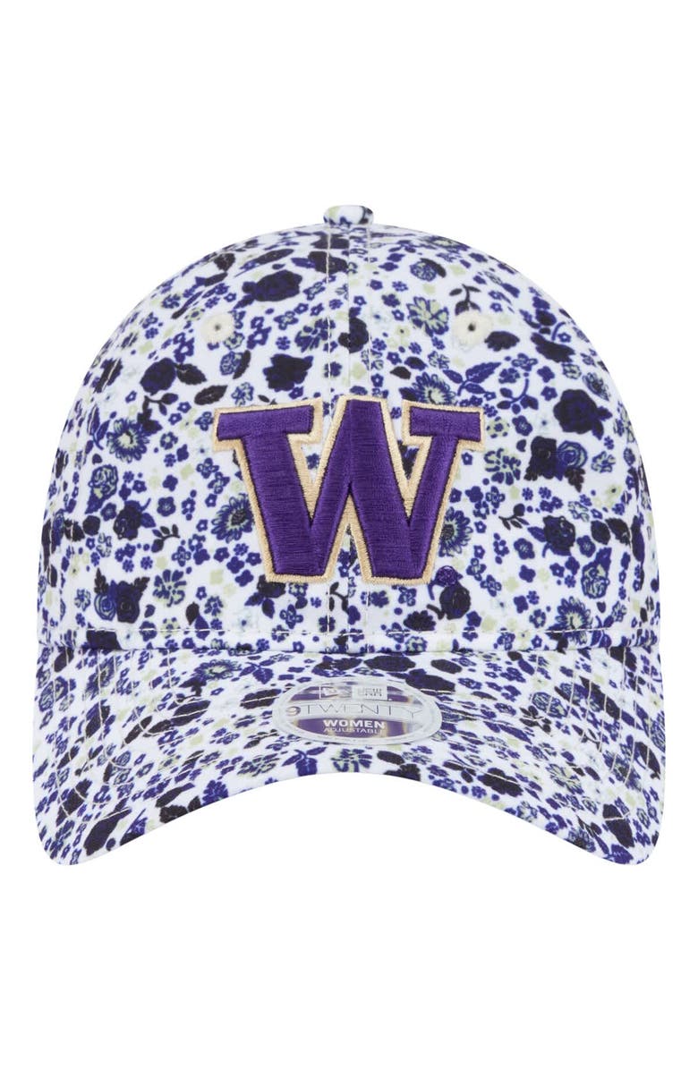 New Era Women's New Era White Washington Huskies Blooming 9TWENTY Adjustable Hat, Alternate, color,