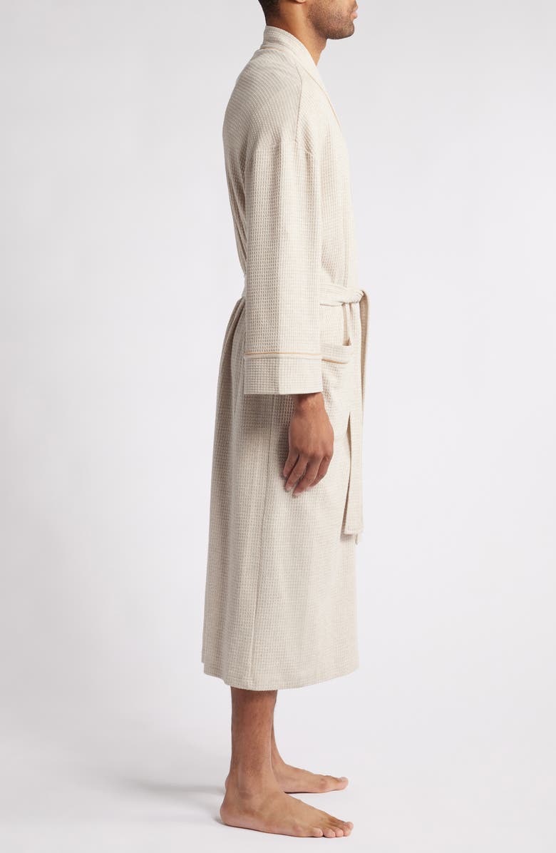 Majestic International Waffle Knit Robe, Alternate, color, Camel