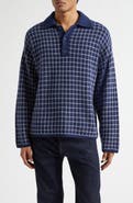 The Elder Statesman Dume Grid Cashmere Rugby Sweater