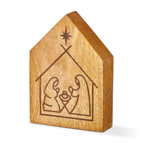 Nativity Wood Burn Decor - Holiday Scene Accessories