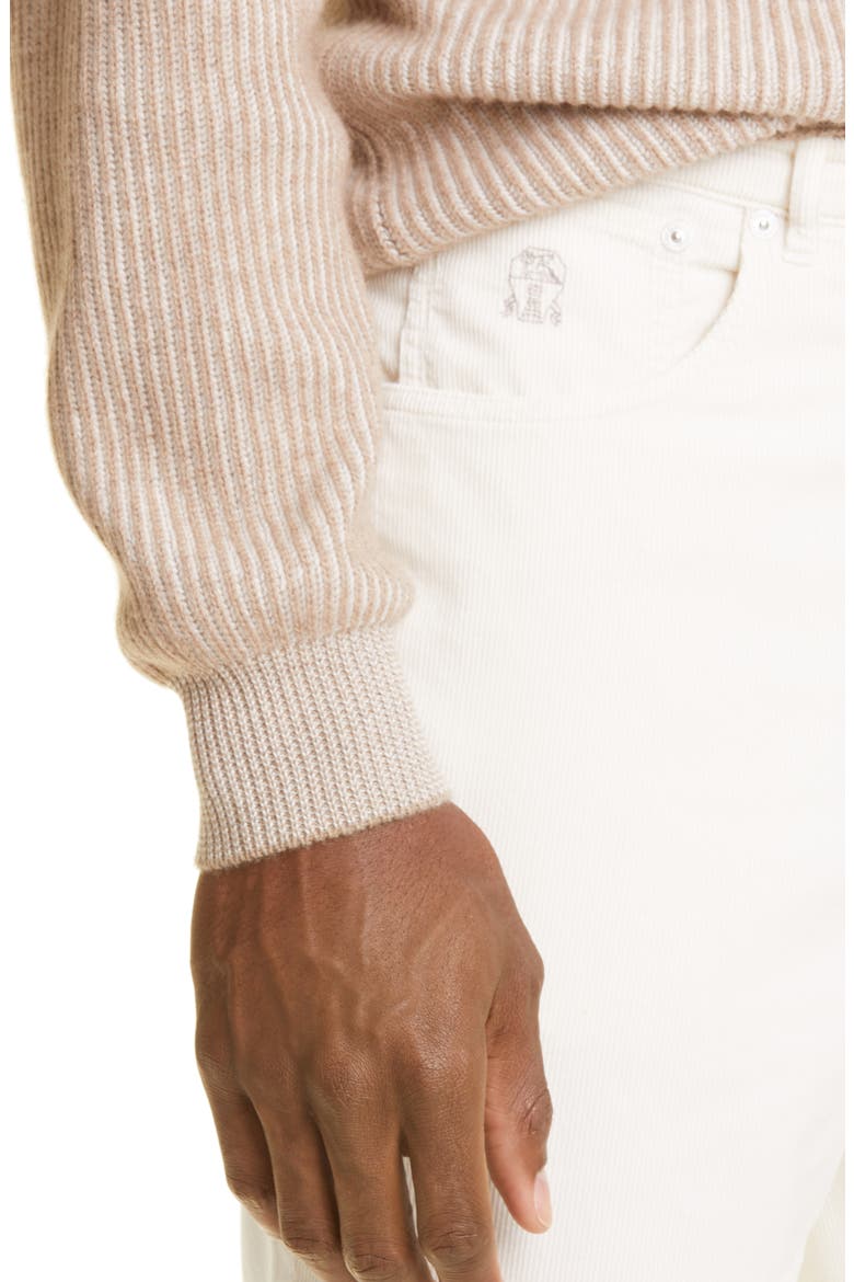 Fine Wale Cotton Corduroy Pants, Alternate, color, OFF WHITE