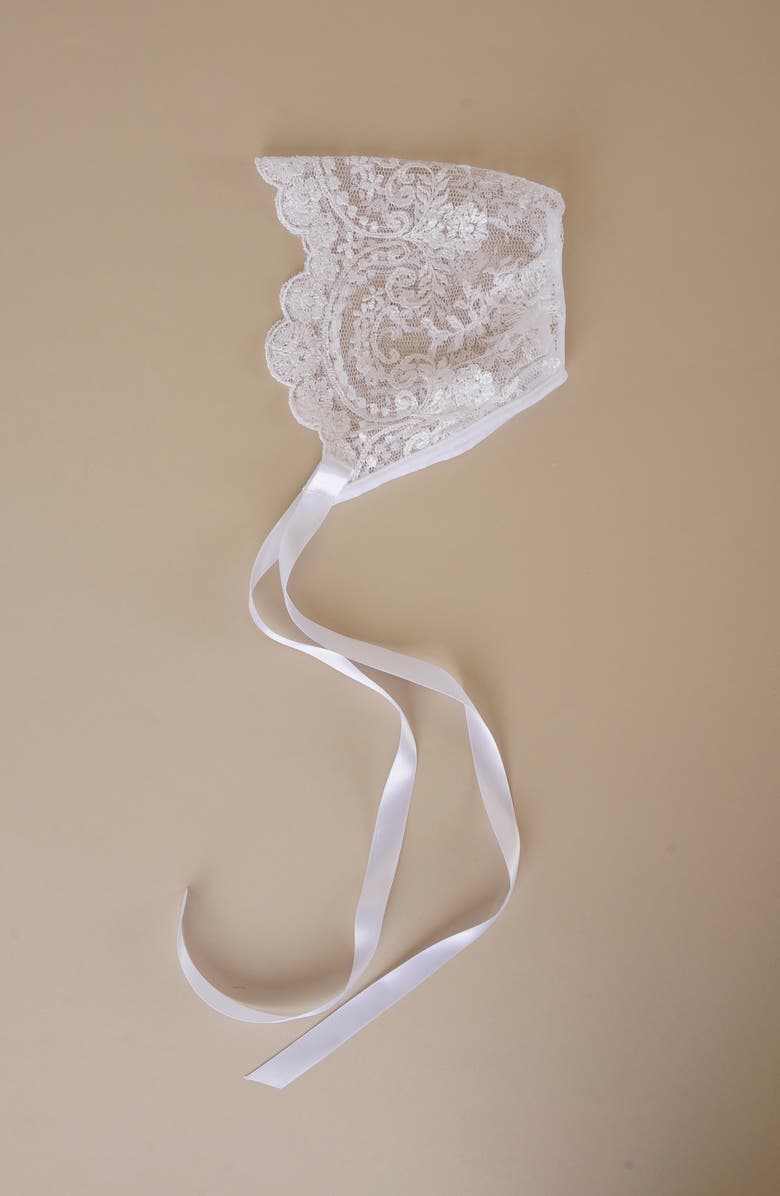 Little Things Mean a Lot Christening Gown, Shawl, Slip & Bonnet Set, Alternate, color, White