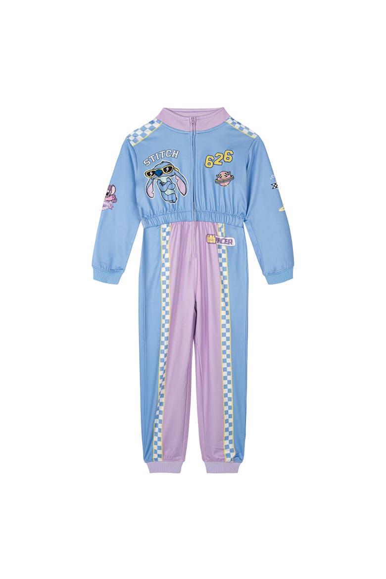 Lilo & Stitch Racing One Piece Coverall, Main, color, Blue Lavender Stitch