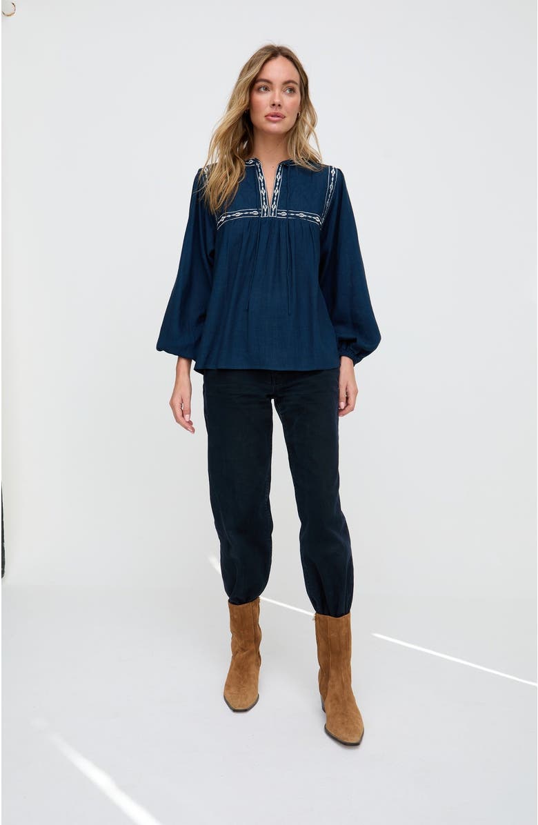 Raffya Baez Billowy Sleeve Blouse, Alternate, color, Blue