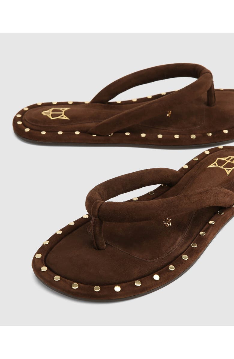 Naked Wolfe Grenada Brown Suede/Gold Studs, Alternate, color, Brown