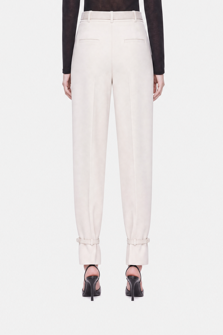 Belt Detail Trousers, Alternate, color, White