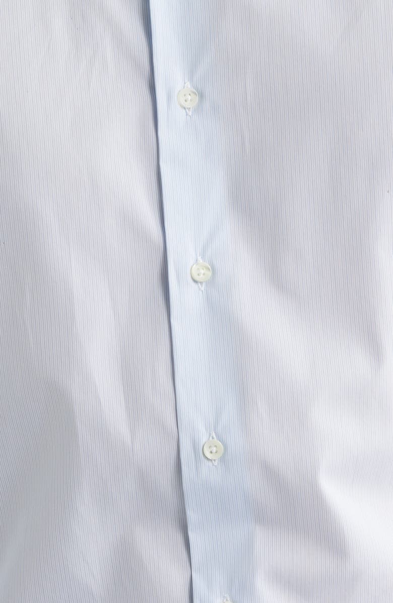 Canali Regular Fit Stripe Dress Shirt, Alternate, color, Light Blue