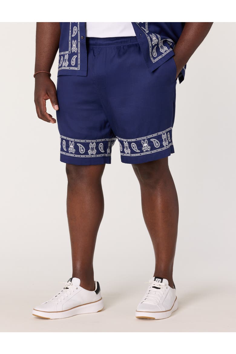 Big & Tall Luke Embroidered Shorts, Main, color, EVENING BLUE