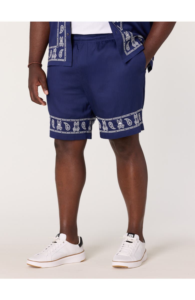 Psycho Bunny Big & Tall Luke Embroidered Shorts, Main, color, Evening Blue