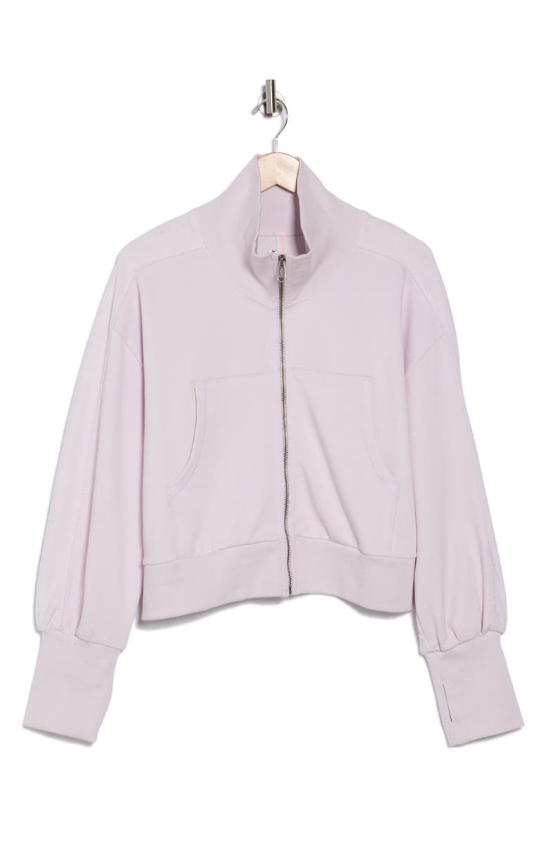 Free People FP Movement High Jump Oversize Zip-Up Jacket, Alternate, color, Rose