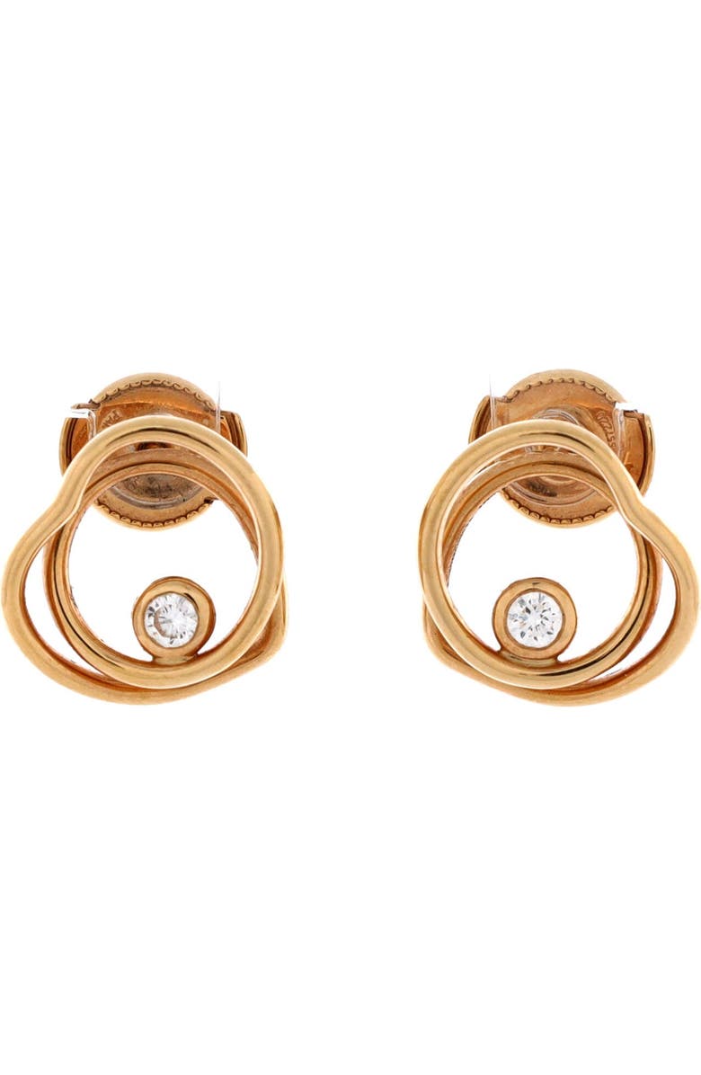 Pre-Owned Hermes Vertige Coeur Stud Earrings 18K Rose Gold with Diamond TPM, Main, color, Rose Gold