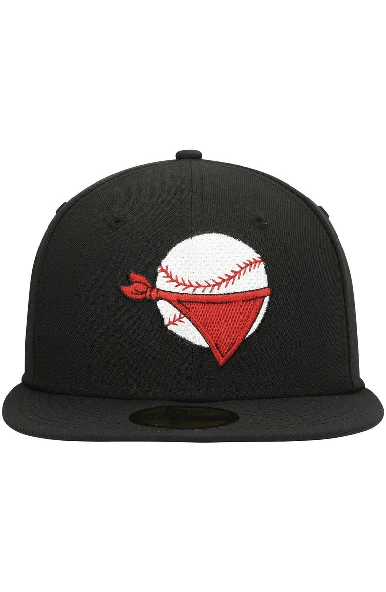 New Era Men's New Era Black Quad Cities River Bandits Authentic Collection Road 59FIFTY Fitted Hat, Alternate, color, Black