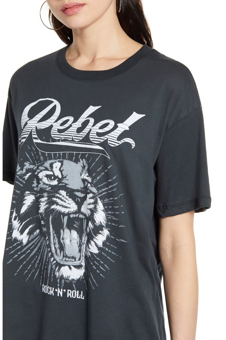 Rebel Tiger Graphic Tee, Alternate, color, VINTAGE BLACK