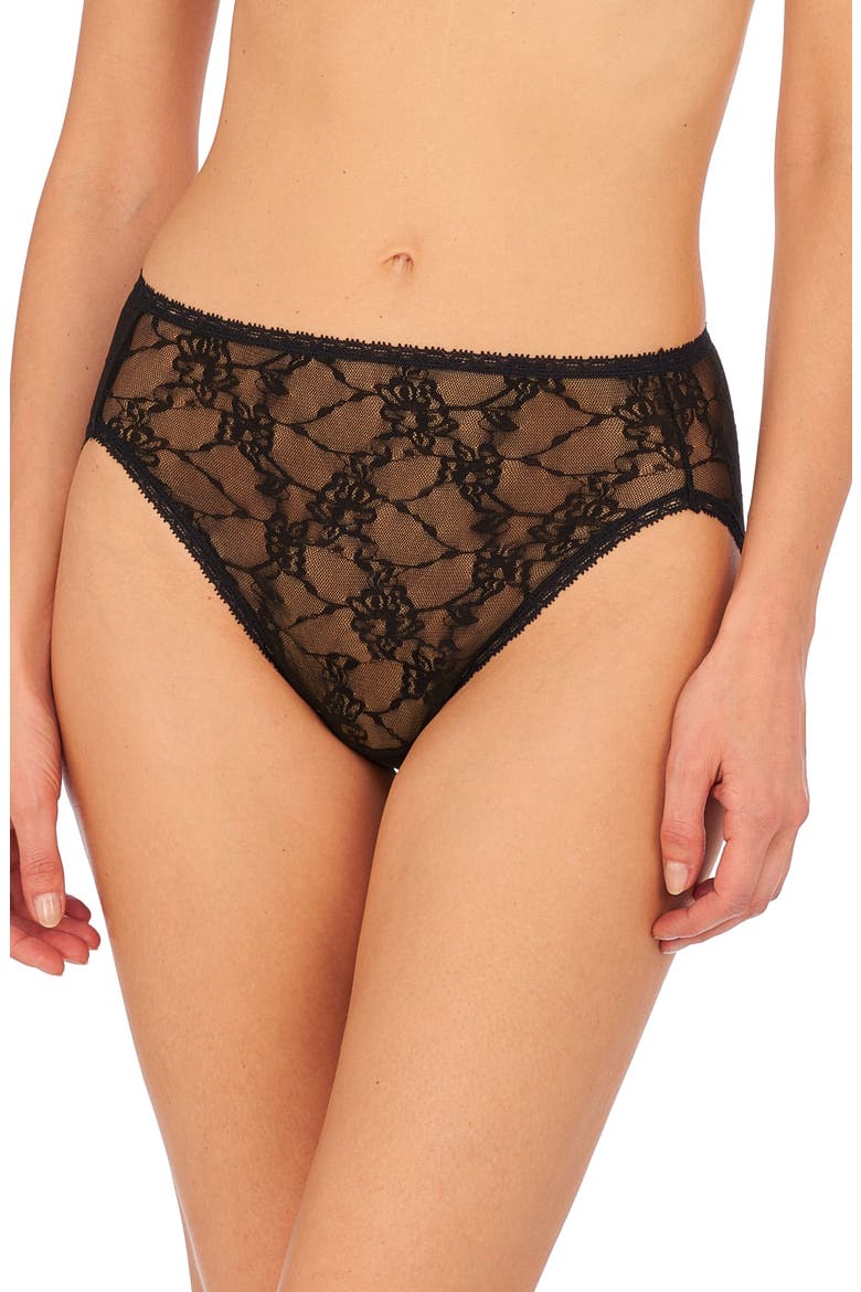 Bliss Allure Lace French Cut Panties, Main, color, BLACK