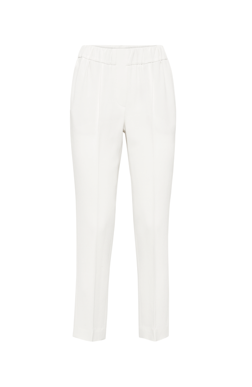 Brunello Cucinelli Pant Pleated Design Acetate Blend In Vanilla