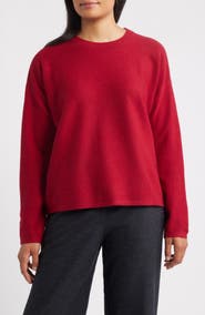 Eileen Fisher Relaxed Fit Wool Felt Sweater