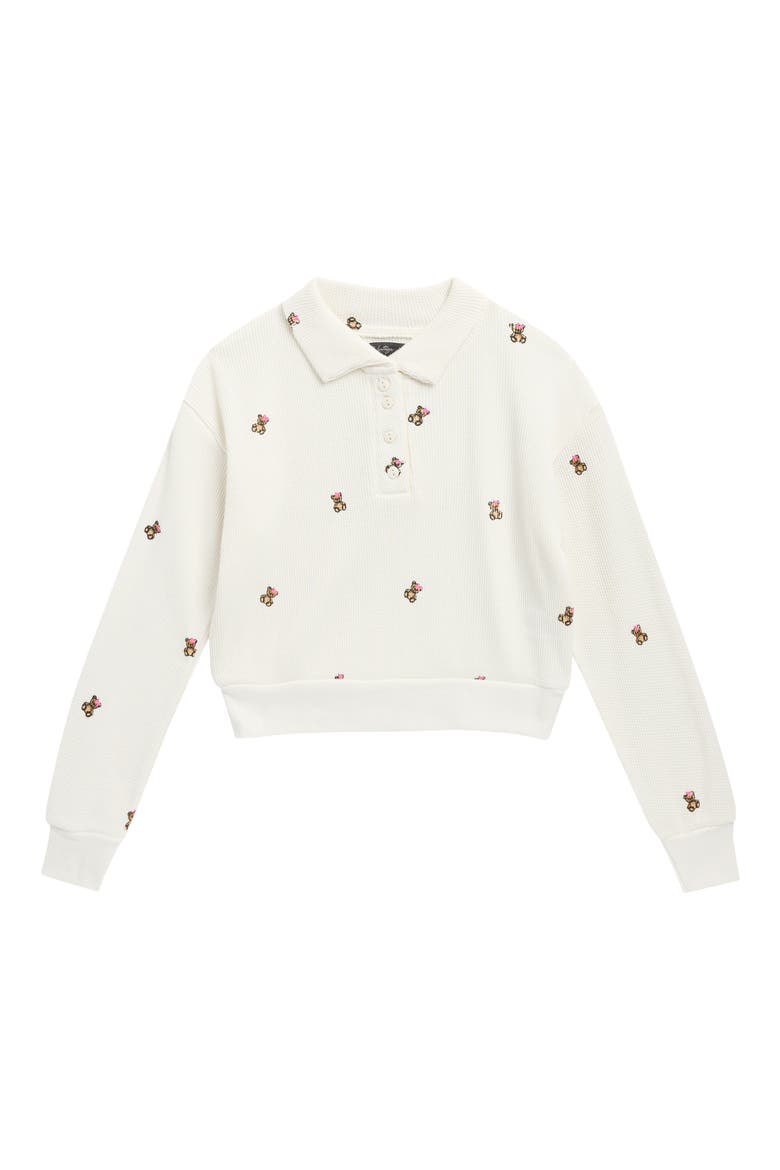 Kids' Allover Bear Polo, Main, color, WARM IVORY