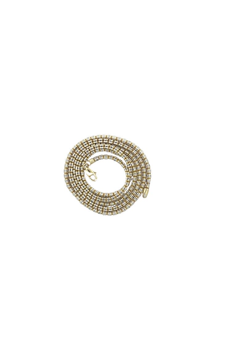 14K Yellow Gold Diamond cut Ice Chain 24 Inch 2.6mm 12.6 Grams, Alternate, color, yellow