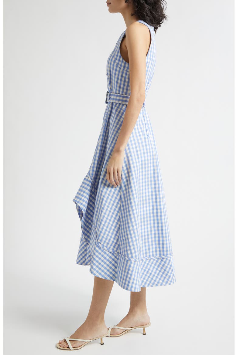 Zelda Gingham Belted Denim Midi Dress, Alternate, color, ULTRAMARINE/WHITE
