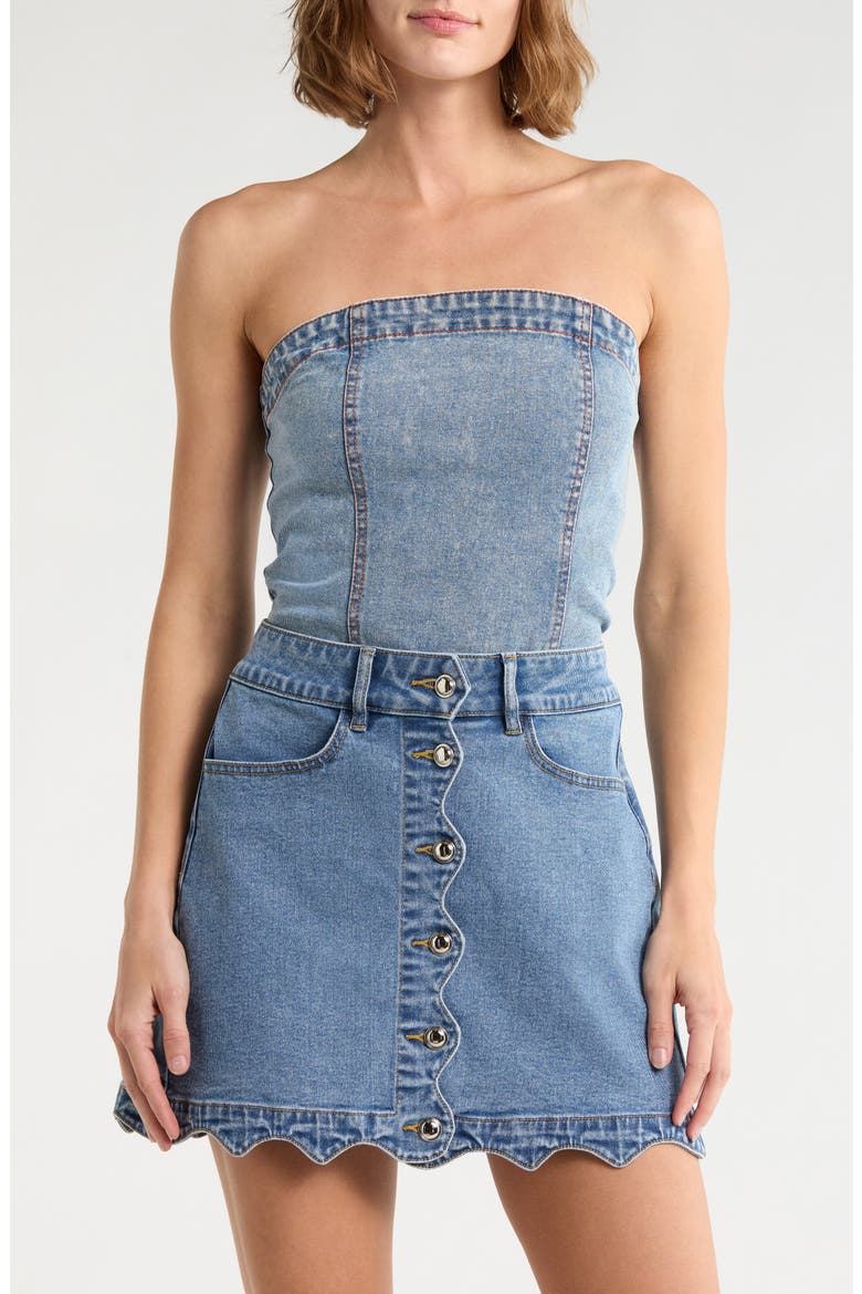 Denim Tube Top, Main, color, LIGHT WASH