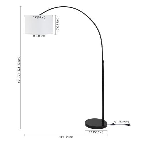 Jonathan Y Collier 70" Industrial Vintage-inspired Head-and-height-adjustable Iron Led Arc Floor Lamp With Smar In Black