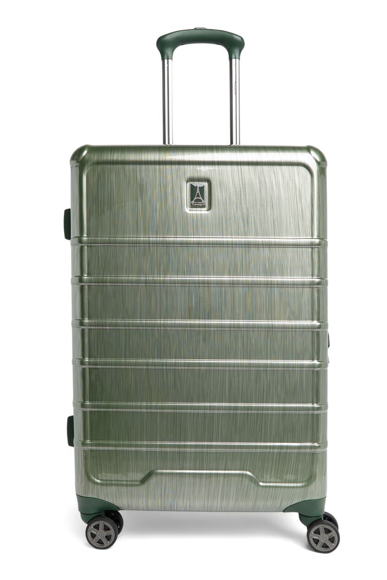 Rollmaster™ Lite 24" Expandable Medium Checked Hardside Spinner Luggage, Main, color, GREEN