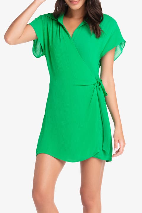 Flutter Sleeve Wrap Dress