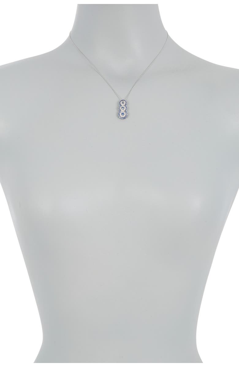SUZY LEVIAN Sterling Silver Sapphire & Diamond Accent Graduated Pendant Necklace, Alternate, color, Blue