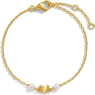 In Season Jewelry Butterfly & Pearl Girls Plated Bracelet