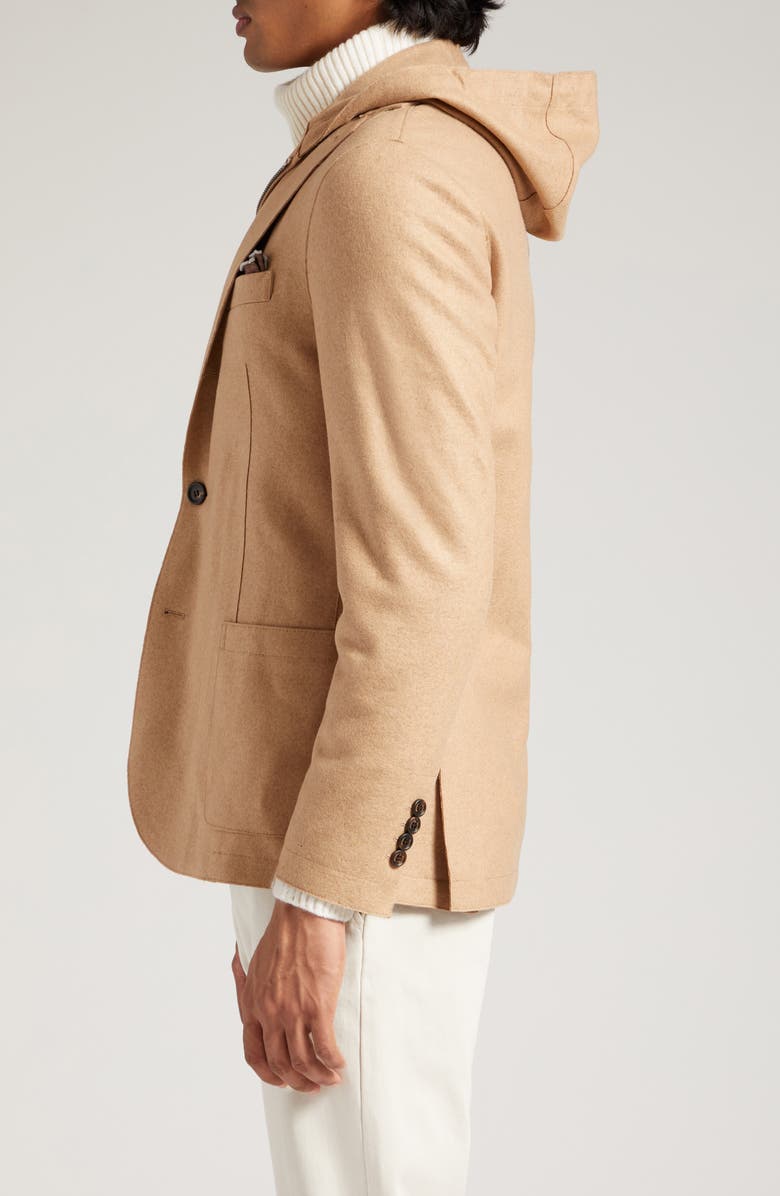 Eleventy Brushed Jersey Sport Coat with Removable Hooded Bib, Alternate, color,