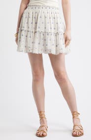 Treasure & Bond Floral Print Chiffon Miniskirt