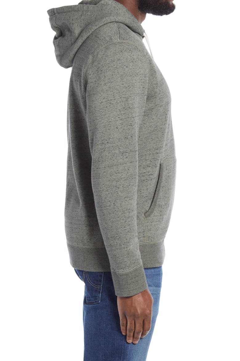 Marled Cotton Blend Pullover Hoodie, Alternate, color, OLIVE GROVE HEATHER