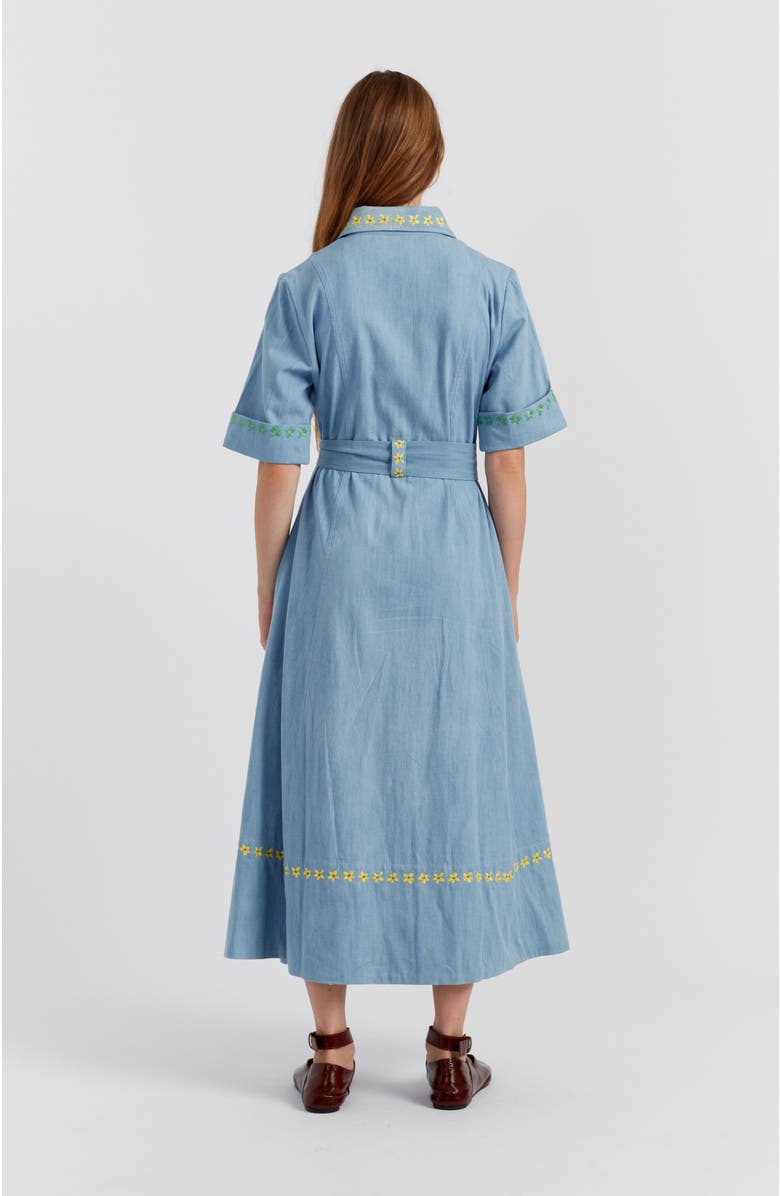 Chinti & Parker Chambray Buttercup Shirt Dress, Alternate, color, Spring Blue
