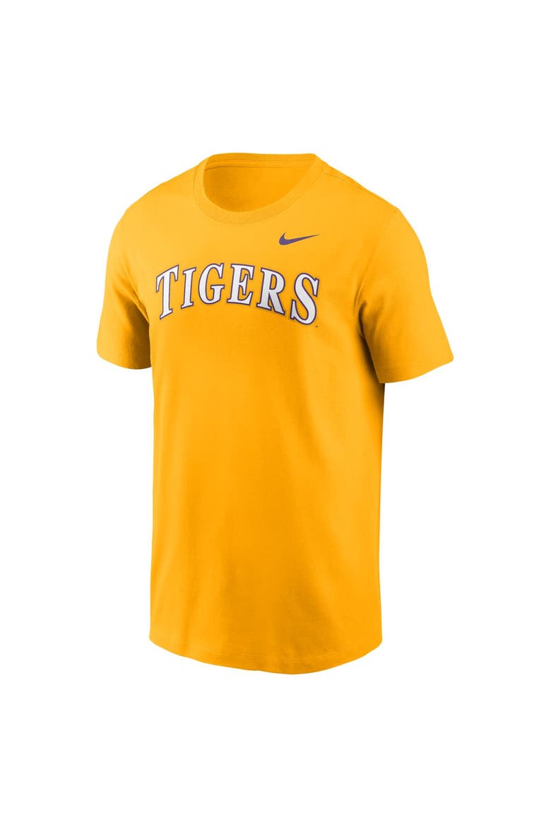 Men's Nike Gold LSU Tigers Baseball Wordmark T-Shirt, Alternate, color, Gold