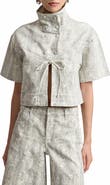 Avec Les Filles Python Print Short Sleeved Jacket