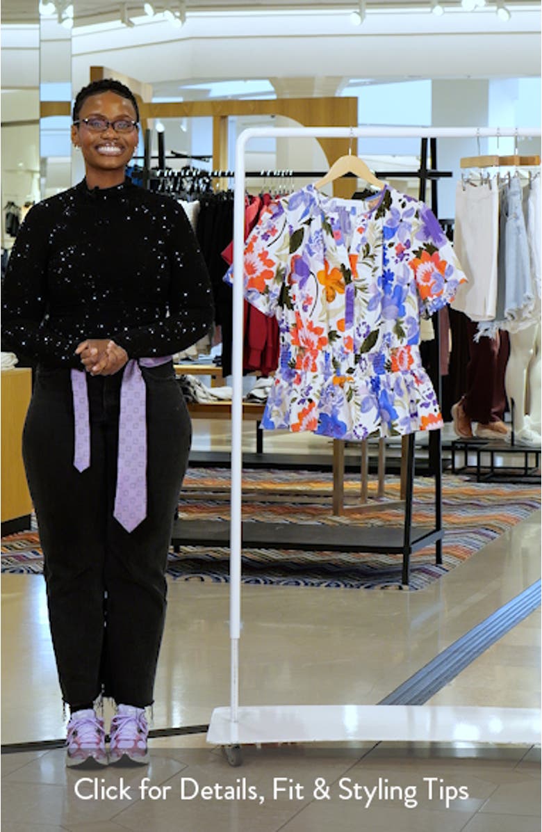 Amania Floral Sarina Smocked Top, sales video thumbnail