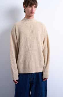 Topman Rib Mock Neck Sweater