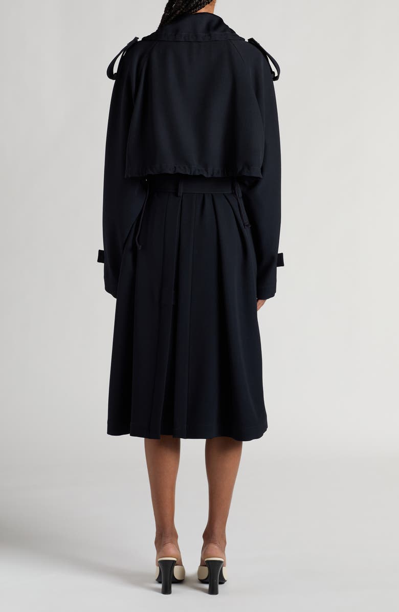 Bottega Veneta Double Breasted Compact Wool Gabardine Trench Coat, Alternate, color, 