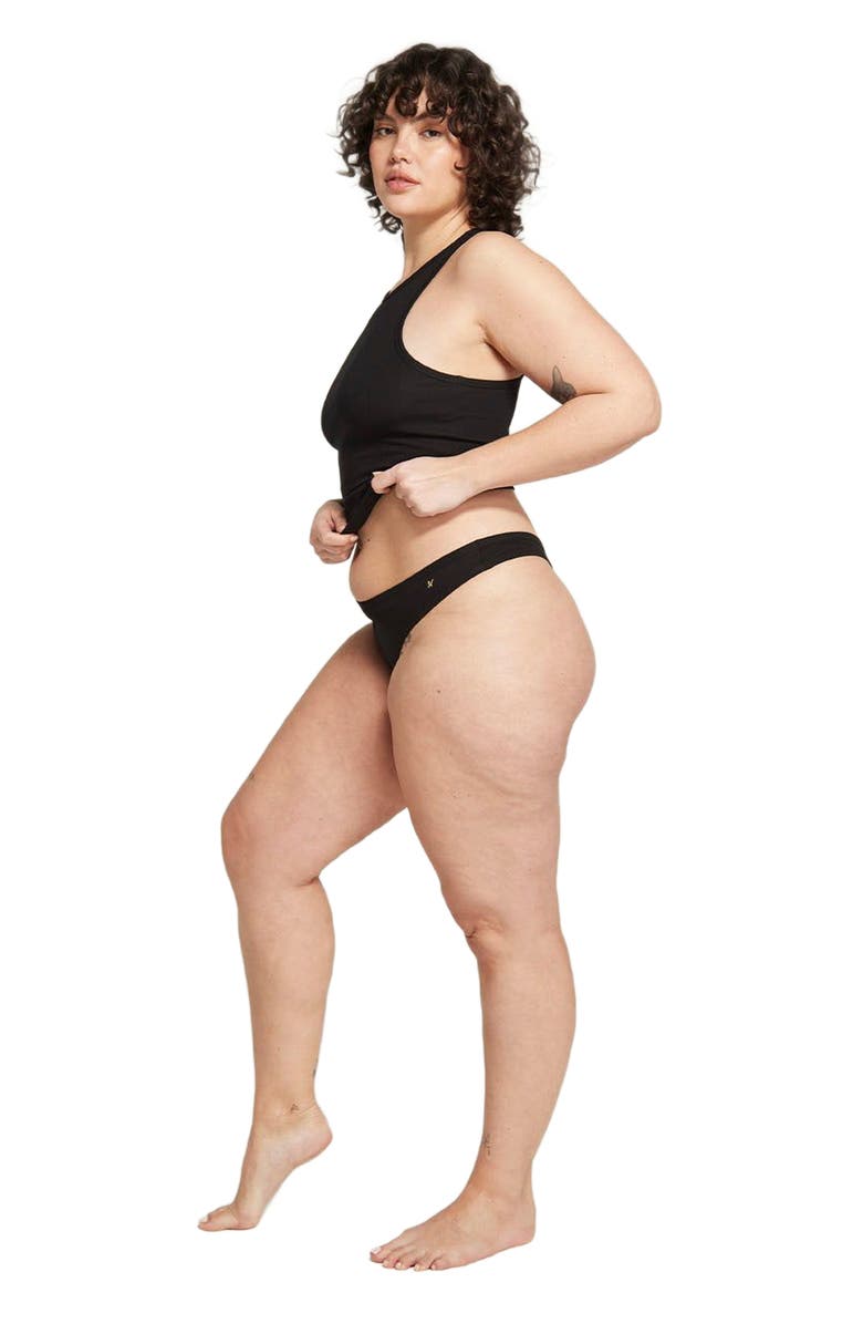 Nudea The Organic Cotton Dipped Thong 3 Pack, Main, color, Black