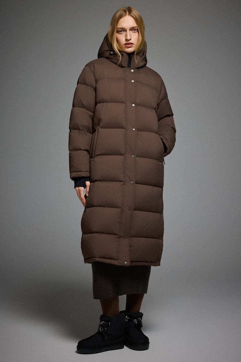 Puff-O® Long Down Puffer Jacket, Alternate, color, Coffee