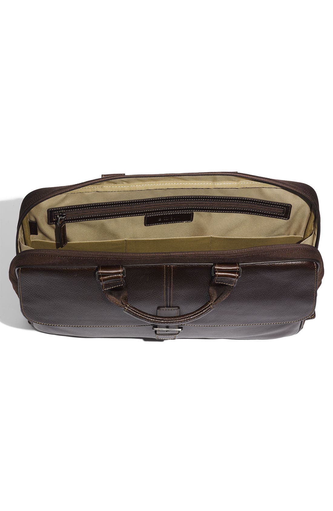 'Tyler' Tumbled Leather Portfolio Briefcase, Alternate, color, BROWN