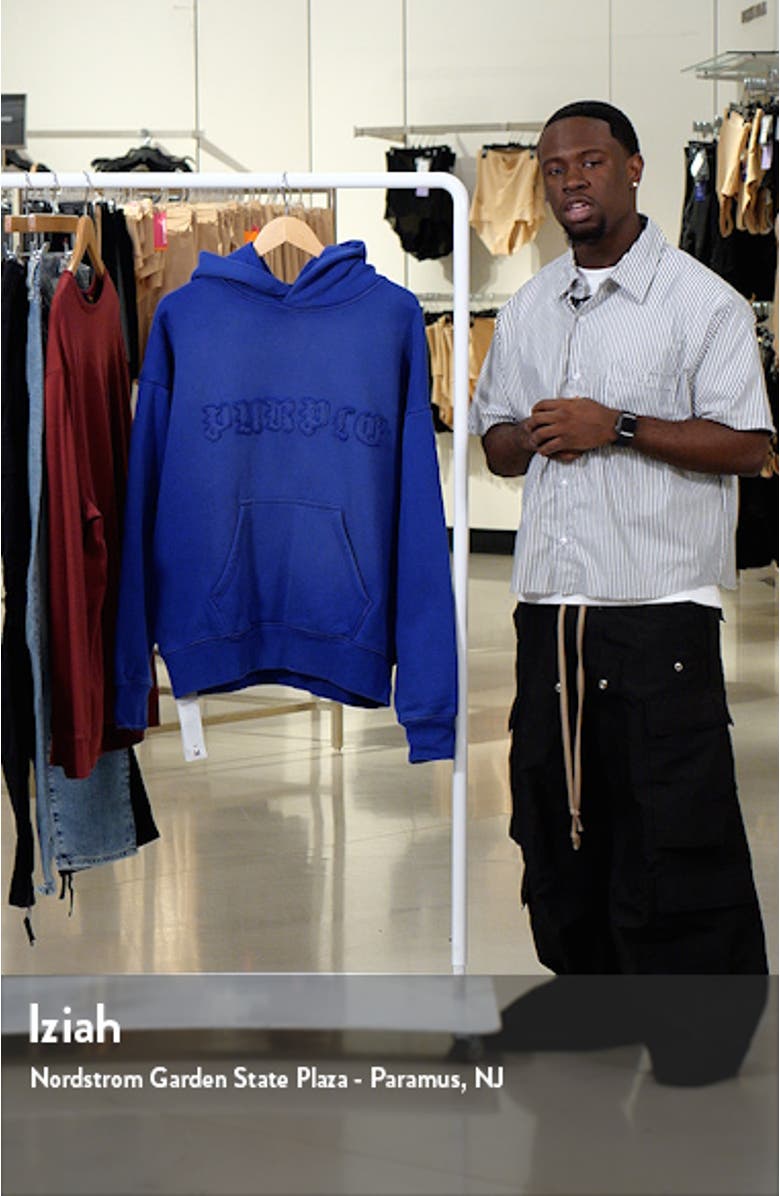 Gothic Logo Cotton Fleece Hoodie, sales video thumbnail