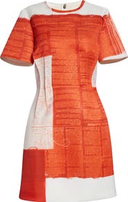 Jason Wu Collection Collage Print Matte Duchesse Satin Minidress