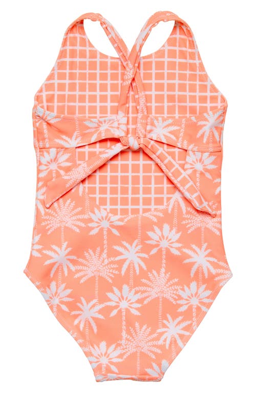 Snapper Rock Cali Palms Reversible One-piece Swimsuit In Orange