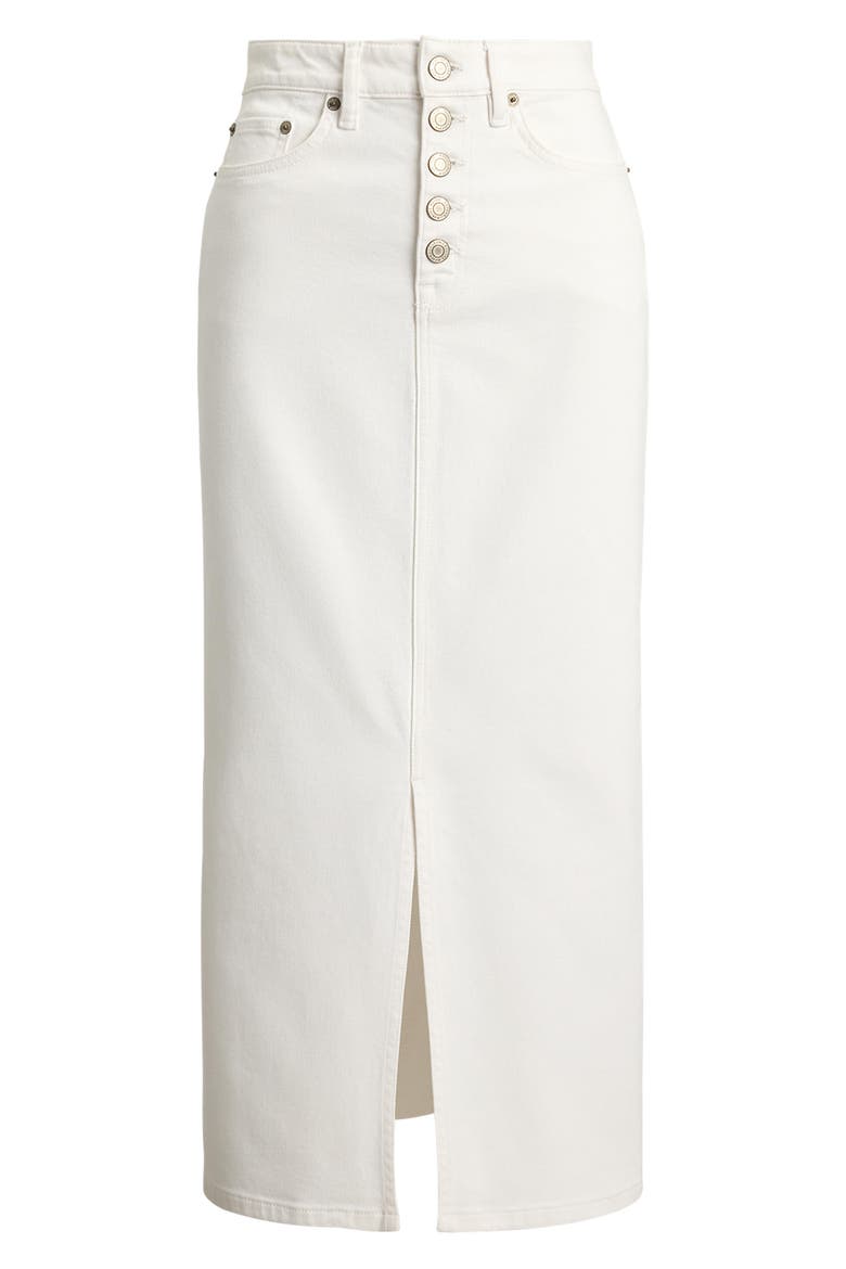 Rindalle Denim Pencil Skirt, Alternate, color, WHITE WASH