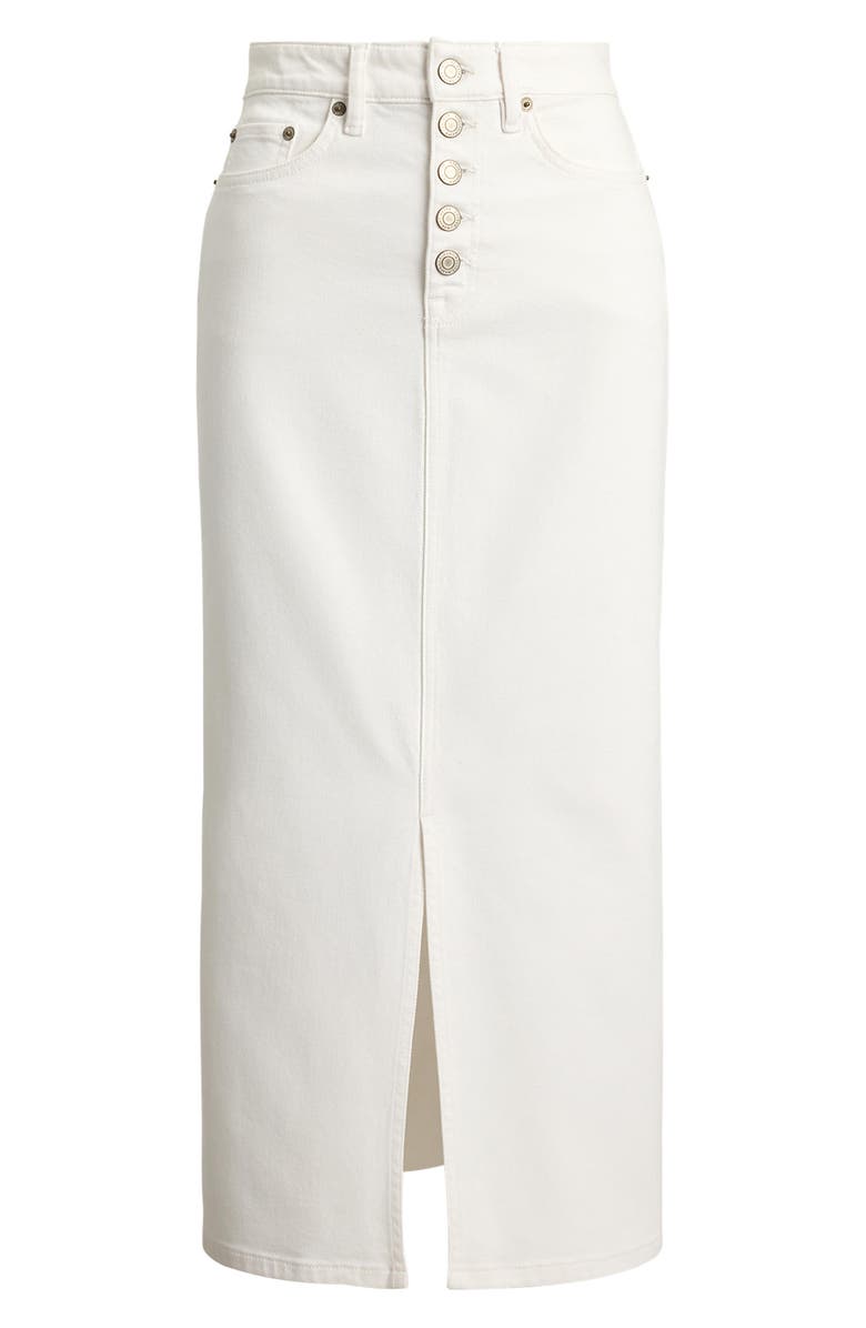 Lauren Ralph Lauren Rindalle Denim Pencil Skirt, Alternate, color, White Wash